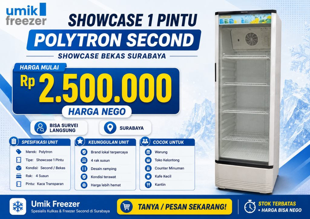 jual showcase bekas surabaya