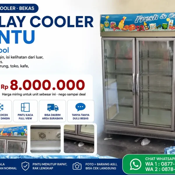 showcase cooler bekas 3 pintu surabaya